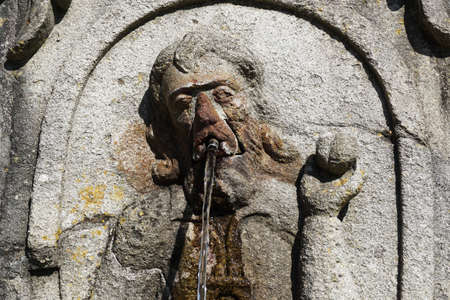 Taste Fountain - Stone water fountain of the five senses representing taste, in Sanctuary Bom Jesus do Monte of Braga, Portugal.のeditorial素材