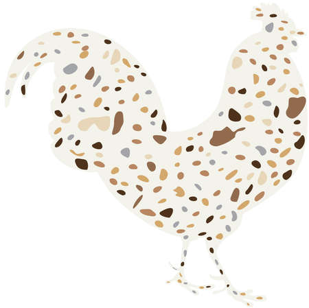 Chicken farm bird shaped in artistic modern styleのイラスト素材