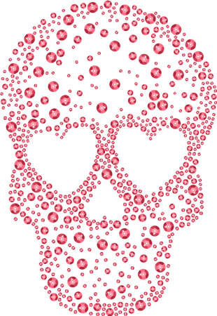 Human skull made of sequinsのイラスト素材