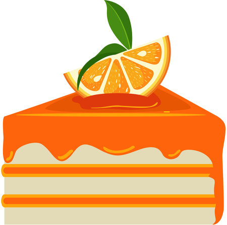 Piece of tasty orange sweet cakeのイラスト素材