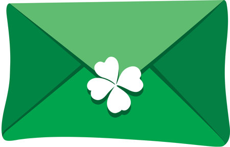 St Patrick's Day Green Letter Envelopeのイラスト素材