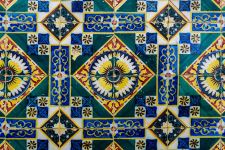 Colorful fragment of traditional tiles