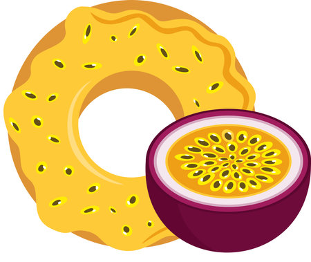 Sweet donut of passion fruitのイラスト素材