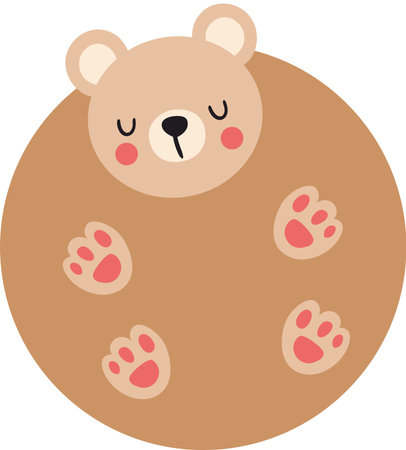 Funny teddy bear with round bodyのイラスト素材