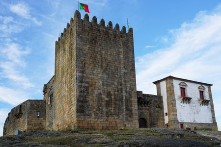 Traditional castle in the historic village of Belmonte in Portugalのeditorial素材