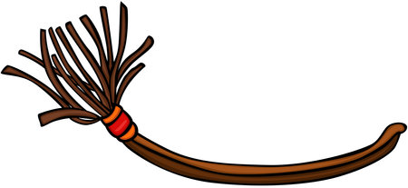 Hand drawn funny doodle of witches broomのイラスト素材