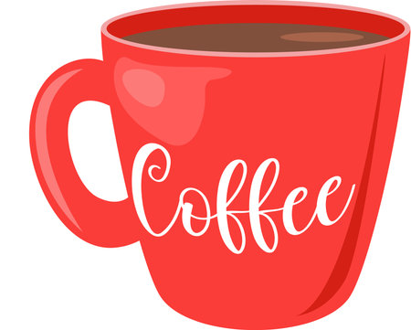 Red coffee mug isolated on whiteのイラスト素材