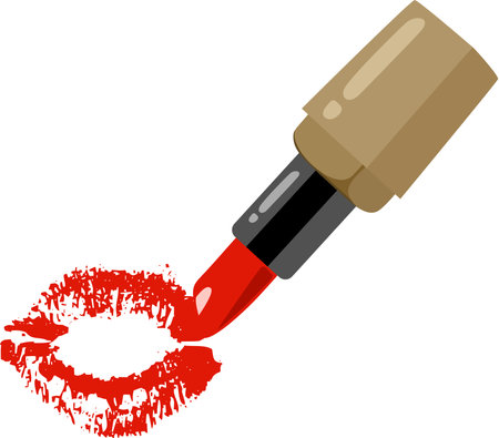 Red lipstick and feminine lipsのイラスト素材