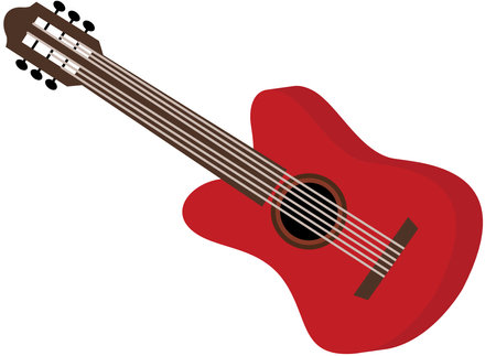 Icon of red acoustic guitarのイラスト素材