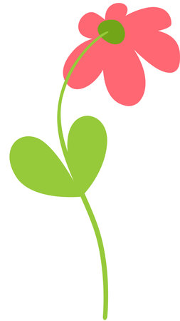 Beautiful flower with green leavesのイラスト素材