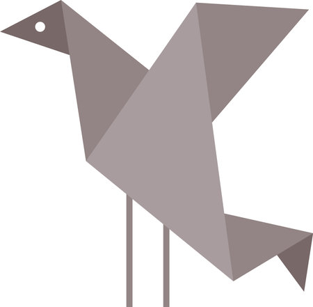 This is an illustration of a paper origami seagull.のイラスト素材