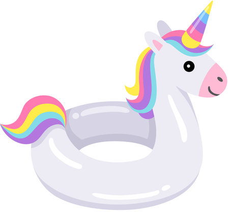 Use this image of a unicorn swimming ring for your next design.のイラスト素材