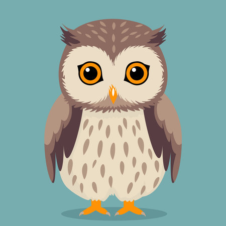 Owl. Cute cartoon character. Vector illustration in flat styleのイラスト素材