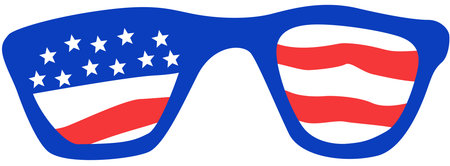 Red White and Blue American Flag Sunglasses Graphicのイラスト素材