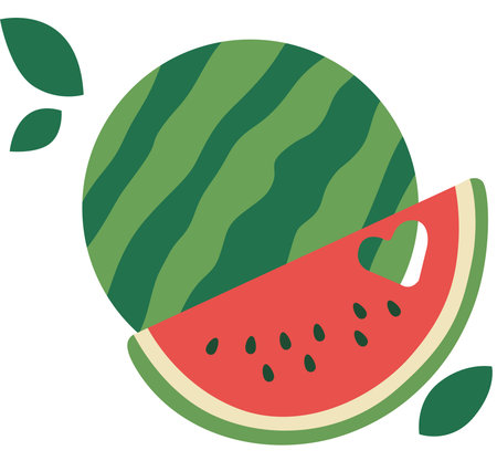 Enjoy a slice of watermelon with this design on your next design.のイラスト素材
