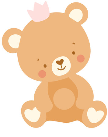 This cute teddy bear is perfect for a baby shower invitation.のイラスト素材