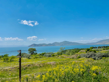 Landscape of Lake Baikal, the largest freshwater lake in the world.