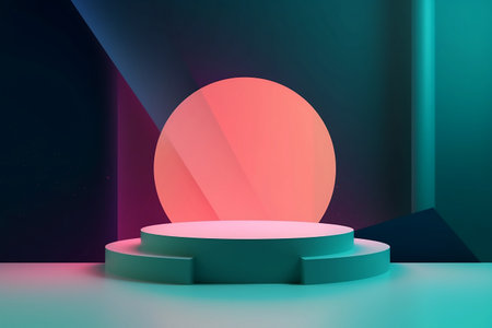 Abstract scene background. stage pedestal or platform illustration.の素材