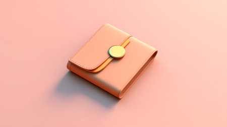 Wallet pink 3d icon. pocket for money. on pastel pink background.の素材