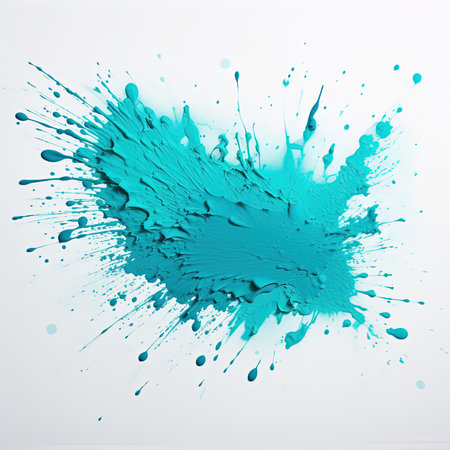blue paint splashes isolated on white background. 3d render illustrationの素材