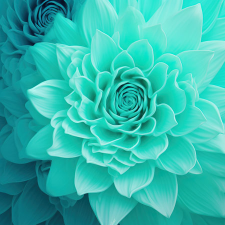 Turquoise dahlia flower closeup. Floral backgroundの素材