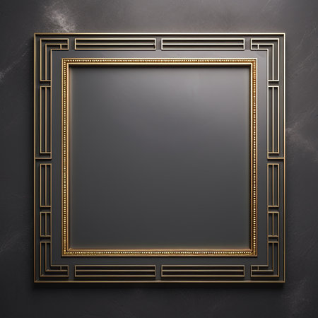 Black background with golden frame. Element for design. Template for designの素材