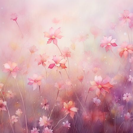 Beautiful spring flowers background with soft focus and pastel colors.の素材