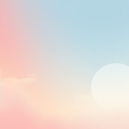 Sun and cloud background with a pastel colored, gradient pastelの素材