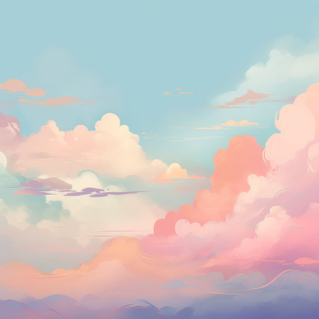 Beautiful cloudscape in pastel colors. Vector illustration for your designの素材