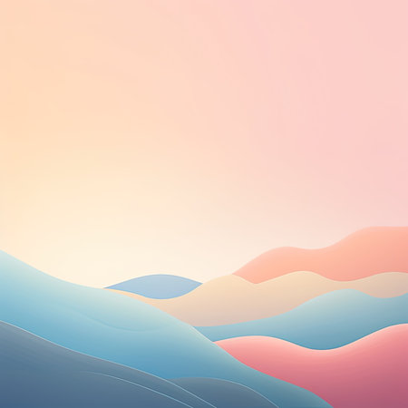 Abstract landscape background. Colorful layers of mountains. Vector illustration.の素材