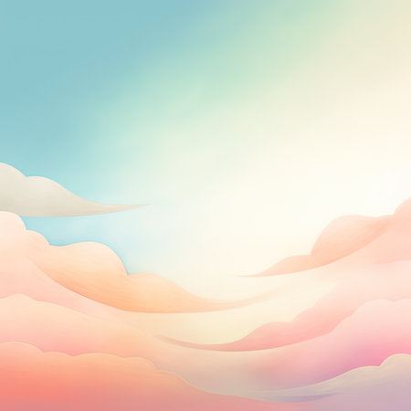 Cloudy sky abstract background with pastel gradient colors. Vector illustration.の素材