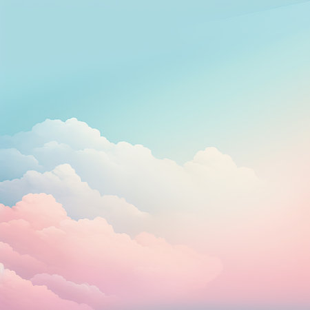 Sky and clouds background with pastel gradient colors. Vector illustration.の素材