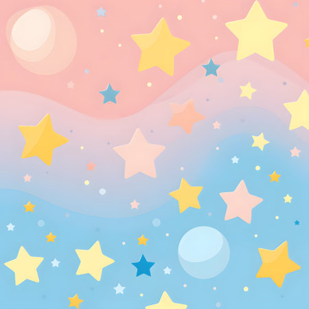 Cute background with stars and clouds. Vector illustration. Eps 10の素材