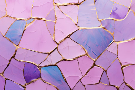abstract background of broken glass with blue pink and purple colors.の素材