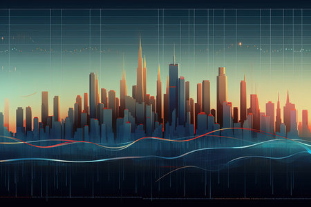 Vector illustration of modern city scape. Futuristic cityscape.の素材