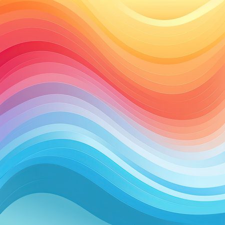 Colorful smooth wavy lines background. Vector illustration for your designの素材