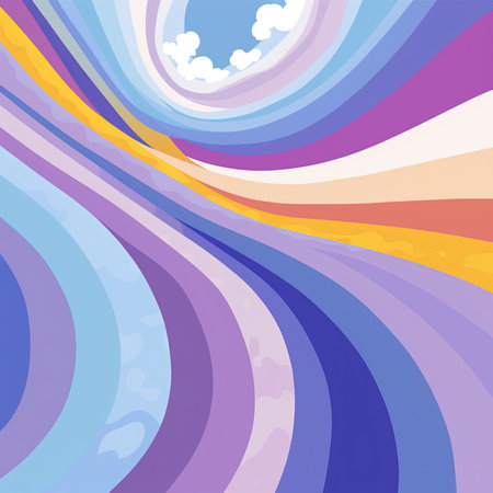 Colorful abstract background with swirls and clouds. Vector illustration.の素材