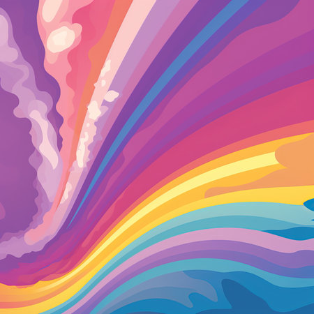 Abstract background with colorful lines and waves. Vector illustration for your design.の素材