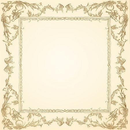 Vintage frame with floral ornament. Vector illustration in retro style.の素材