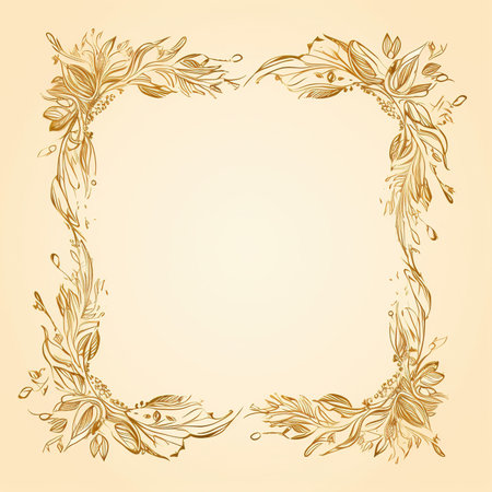 Vintage frame with floral ornament in retro style. Vector illustration.の素材
