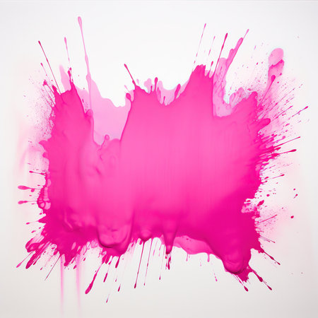 abstract pink paint splash isolated on white background, watercolor paintingの素材