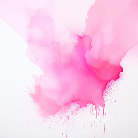 abstract pink watercolor splash on white paper background, art illustrationの素材