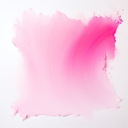 Pink paint brush strokes isolated on white background. Abstract art background.の素材