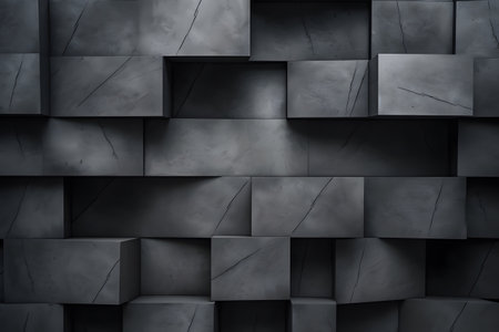 Abstract black and white geometric background. 3d rendering, 3d illustration.の素材