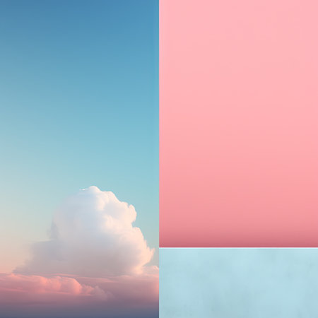 Sky and clouds background with pastel colors. Vector illustration for your designの素材