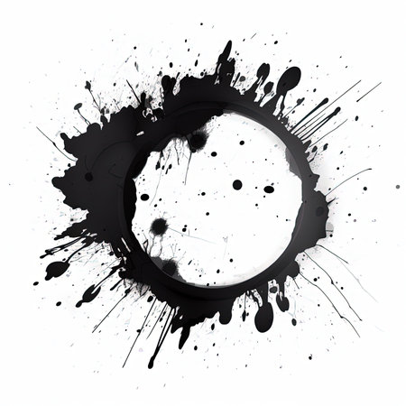 Black paint splashes isolated on white background. Abstract vector illustration.の素材