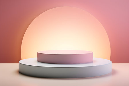 3d render, abstract background, round podium for product display, minimalismの素材