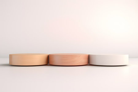 3d render of geometric shape podium for product display. Minimal design.の素材