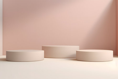 3d render of minimal product display podium. Pedestal or platform for design.の素材