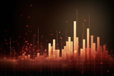 abstract background with technology graphs and charts. Vector Illustration.の素材
